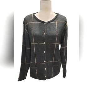 Tally Ho Vintage Plaid Cardigan Sweater